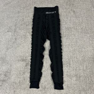 Skinnify Resistance Band Booty Leggings Womens XS 4 Bands Black Stretch